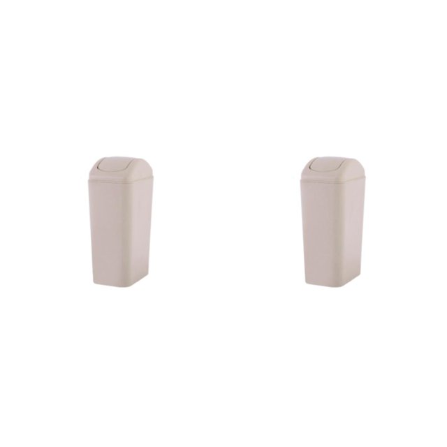 Bewildely Cubo de basura ligero y asequible para ahorrar espacio en la cocina Cubo de basura Innovador Eficiente Multiusos Durable Caqui 8L 2Conjunto