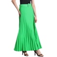 thumbnail image 4 of Falda Maxi A-Line Plisada para Mujer INSPIRE CHIC con Cintura Alta Elástica y Cinturón Color Verde, 4 of 6