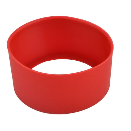 Cafe Silicone Heat Resistant Nonslip Anti-scratch Glass Cup Bottle Sleeve Red