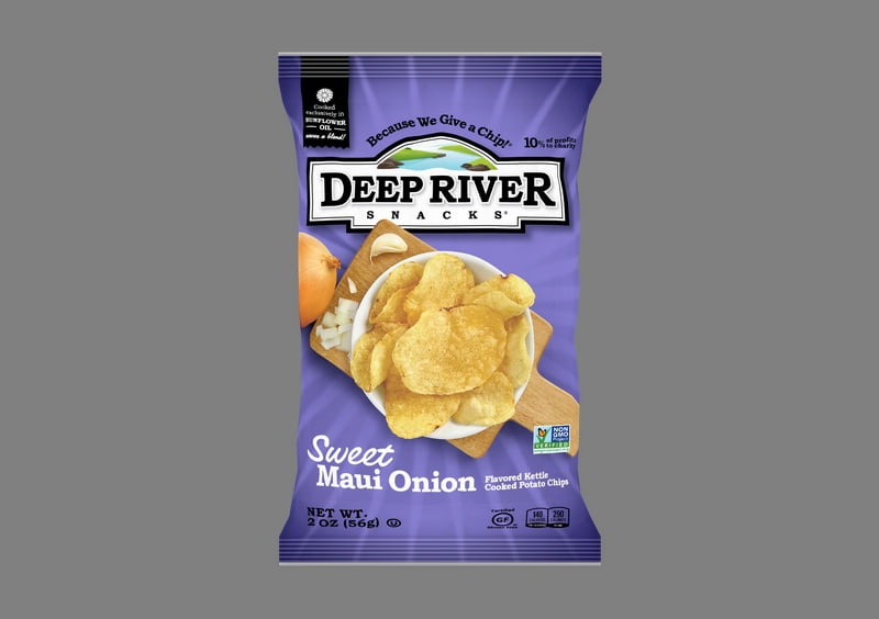 (Price/Case)Deep River Snacks 17117 Kettle Potato Chip Sweet Maui Onion