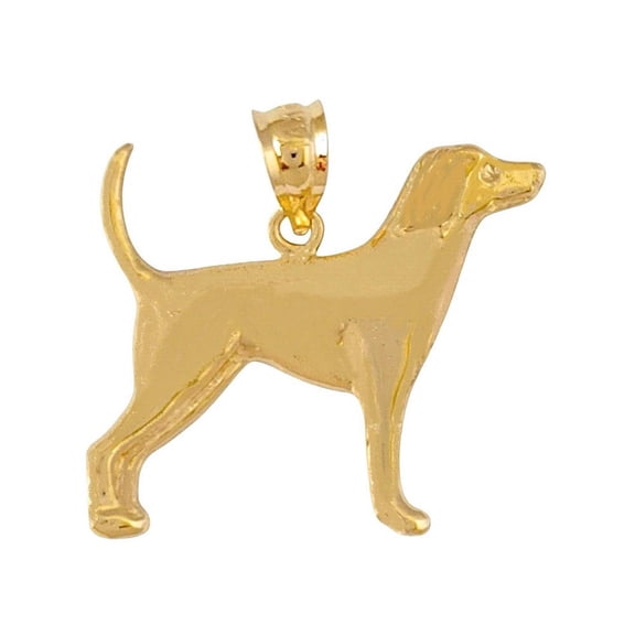 14K Yellow Gold Dog Pendant