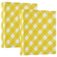 thumbnail image 2 of Hard Shell Ring Binder With Clip Holds 200 Sheets Office Home Organization Yellow Gingham Pattern, 2 of 10