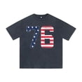 thumbnail image 2 of Patriotic Shirts 4th of July Outfits for Women USA 76 Short Sleeve Red White and Blue Shirts American Flag Summer Tops M, 2 of 8