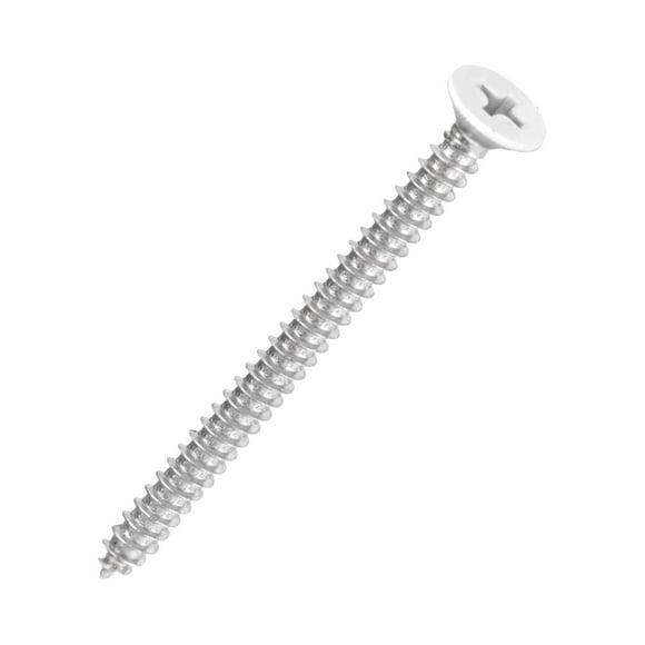 WIFKLSIIPG White Head 100 PCS #8*2#8*1 1/2#6*2#6*1 1/2 Stainless Steel Phillips Flat Head Wood Screws Stainless Steel 18 8 A2(304) Screw Home Screw Kit