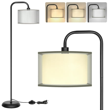65" Modern Floor Lamp with Foot Switch  for Bedroom Living Room Study Room Office, Bulb Included