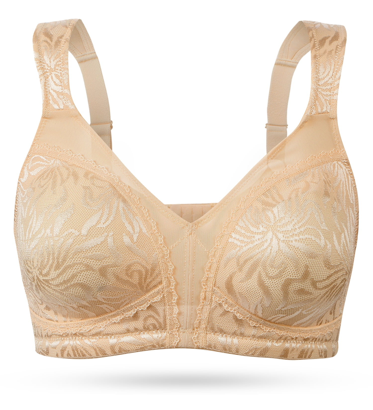 Wingslove Women's Full Coverage Plus Size Bra Non Padded Wireless Minimizer Bra, Dark Nude 36B