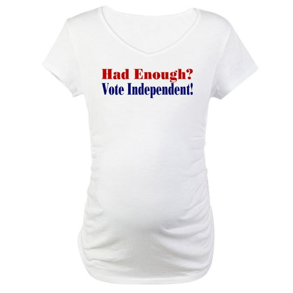 CafePress - Vote Independent Maternity T Shirt - Cotton Maternity T-shirt, Cute & Funny Pregnancy Tee