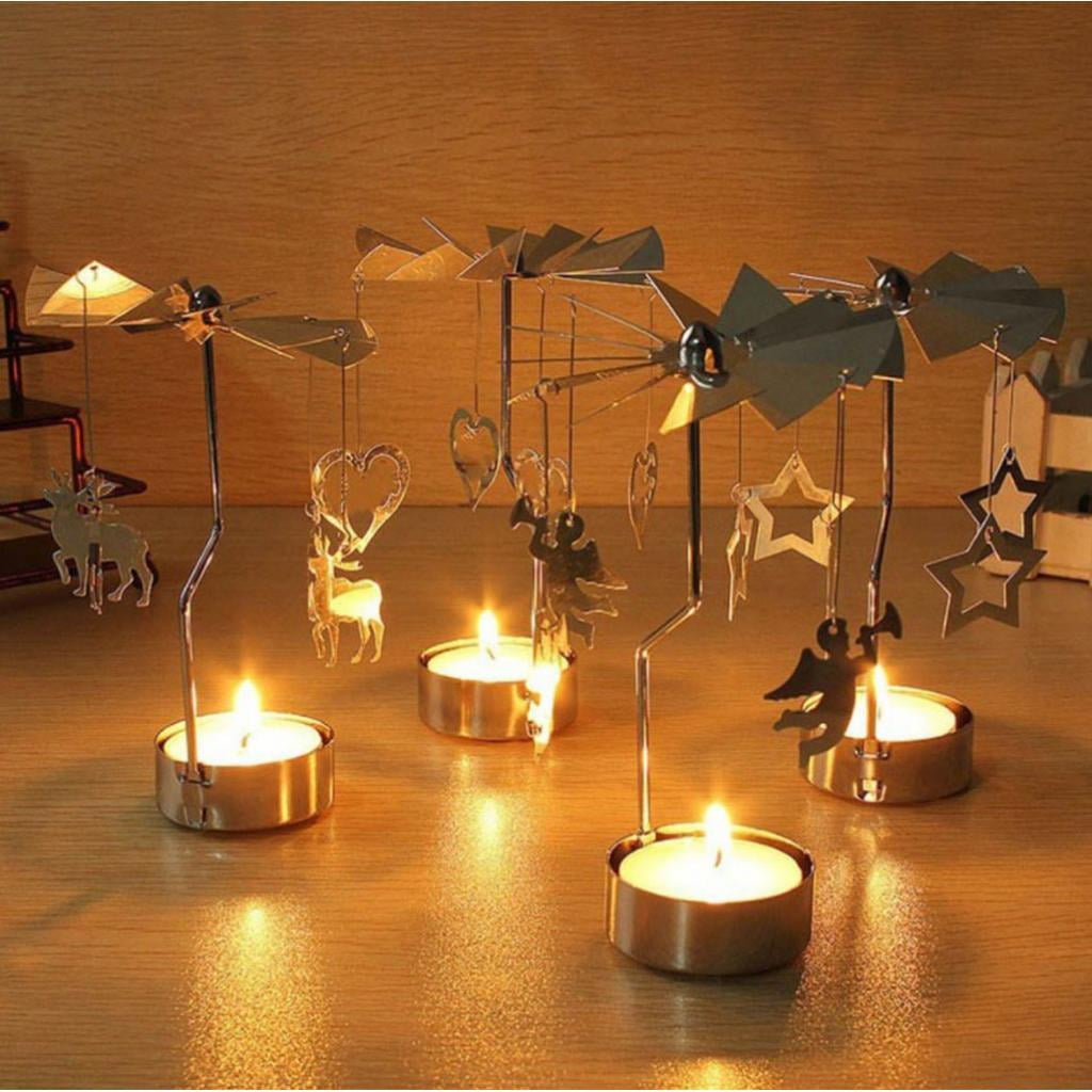 Glitter Gold Plated Windmill Tea Light Candle Holder Wedding Decor Ornament 