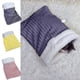 thumbnail image 1 of Saco de Dormir para Mascotas con Forro Suave para Gatos y Animales Pequeños - Cálida Cama Túnel de Pana y Terciopelo, 35 X 15 X 8 Cm, Rosa, Gris y Amarillo, con Retención de Calor En Invierno., 1 of 6