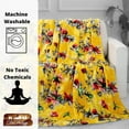 thumbnail image 3 of DaDa Bedding Vibrant Tropical Hummingbird Throw Blanket - Sunny Yellow Fleece Bright Super Soft Faux Mink for Sofa or Couch - Cozy & Lightweight - Sunshine Yellow Hummingbirds, 3 of 7