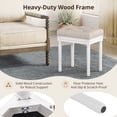 thumbnail image 6 of Dycanpo 16" Vintage Vanity Stool, Button Tufted Upholstered, Solid Wood Legs, Linen White, 6 of 8