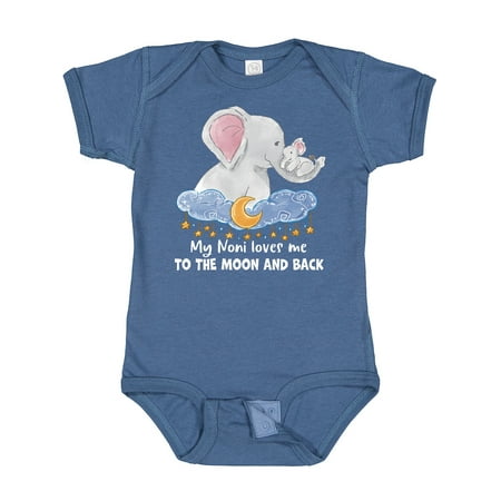

Inktastic My Noni Loves Me to the Moon and Back Elephant Family Gift Baby Boy or Baby Girl Bodysuit