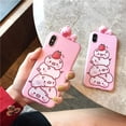 thumbnail image 4 of Piglet Phone Case Compatible with iPhone XR, Cute 3D Cartoon Animal Soft Silicone Protective Case for Girls Women (Strawberry Piglet, iPhone XR), 4 of 14