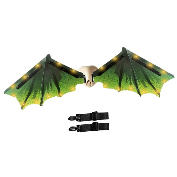 Ala de dinosaurio jinwen batiendo con sonidos Ala de dragón eléctrica con luz para carnavales verde