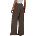 thumbnail image 5 of ZANKLEY Wide Leg Pants for Women Flowy Palazzo Drawstring Elastic Waist Trousers with Pockets Summer Beach Vacation Clothes, 5 of 12