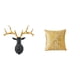 thumbnail image 1 of Estatua de cabeza de ciervo, escultura de pared de resina, adorno animal, funda de almohada, cojín cuadrado, juego decorativo adecuado para sala de es, 1 of 8