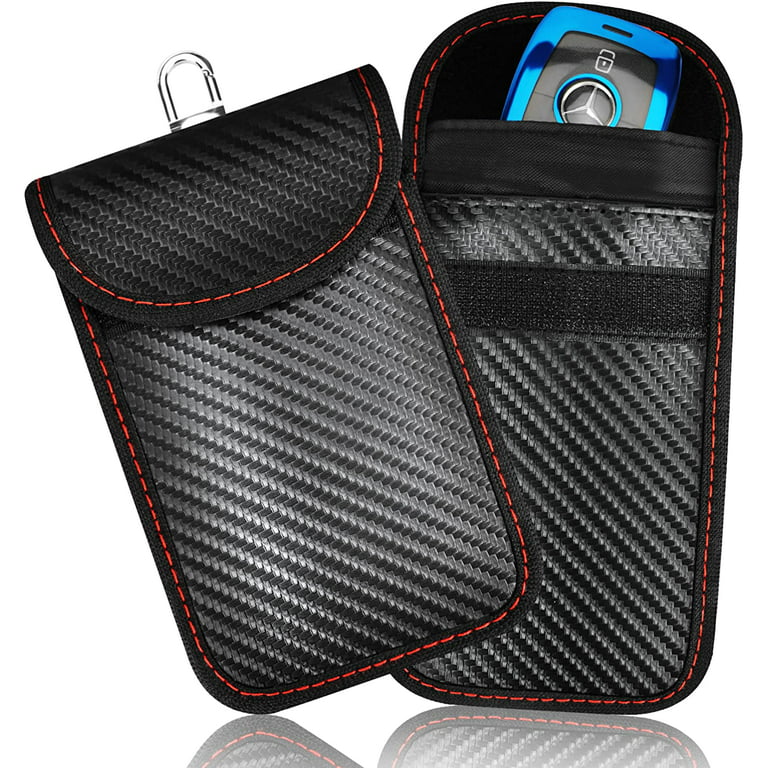  DAGUI Faraday Bags for Phones & Laptops & Tablets & Car Keys -  2 Pack Faraday Cage, Faraday Key Fob Protector, Fireproof & Waterproof RFID  Bag, Car Key Signal Blocker(Black) 