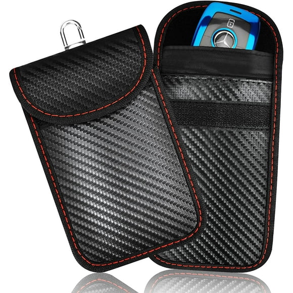 Faraday Key Fob Protector - 2 Pack Mini Anti-Theft Pouch Key Fob RFID Signal Blocking Faraday Bag for Key Fob