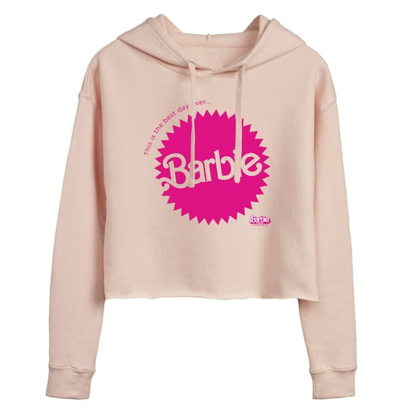 Barbie The Movie - Mattel Barbie Burst - Juniors Cropped Pullover Hoodie