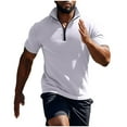 thumbnail image 4 of hotojiny Mens Sweatshirt Casual Quarter Zip Knit Pullover Lightweight Short Sleeve Classic Fit Workout Athletic Shirt, 4 of 6