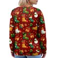 thumbnail image 4 of Women's Fashion Long Sleeve Christmas Snowman Snowflake Print Jacket Cardigan for Holiday Party and Casual Daily Wear,Red,M, 4 of 6