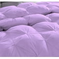 thumbnail image 4 of D.N.G. BEDDINGS Luxurious 3 Piece Pom Pom Pinch Pleated Comforter Set, 800 Thread Count, 100% Egyptian Cotton, White Vintage Pom-Pom Fringe (Super King Size Solid Lilac Color), 4 of 5