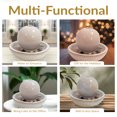 thumbnail image 4 of Sunnydaze Indoor Home Decorative Smooth Glazed Ceramic Orb Tabletop Water Fountain Feature - 7" - White, 4 of 9