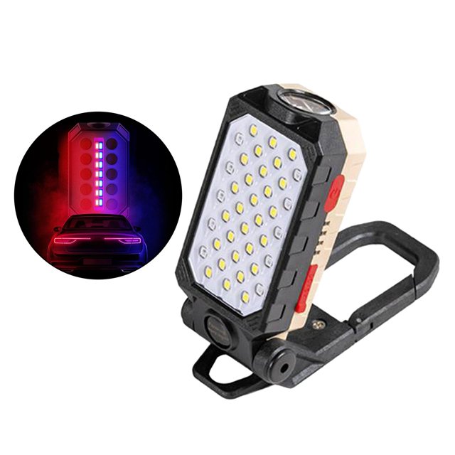 Luz de trabajo COB con linterna LED magnética, lámpara de camping funciones, linterna impermeable, linterna USB LED pequeño CUTICAT luz de trabajo móvil