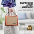 thumbnail image 4 of Riwcyla AC,15 15W Portable Acoustic Guitar Amp with Microphone Input Supports Bass Treble Control Reverb Effect Built,in Rechargeable Battery, 4 of 6
