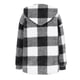 thumbnail image 5 of Chaqueta a cuadros Augper para mujer, de manga larga, con botones y capucha de forro polar, abrigo cálido, 5 of 7