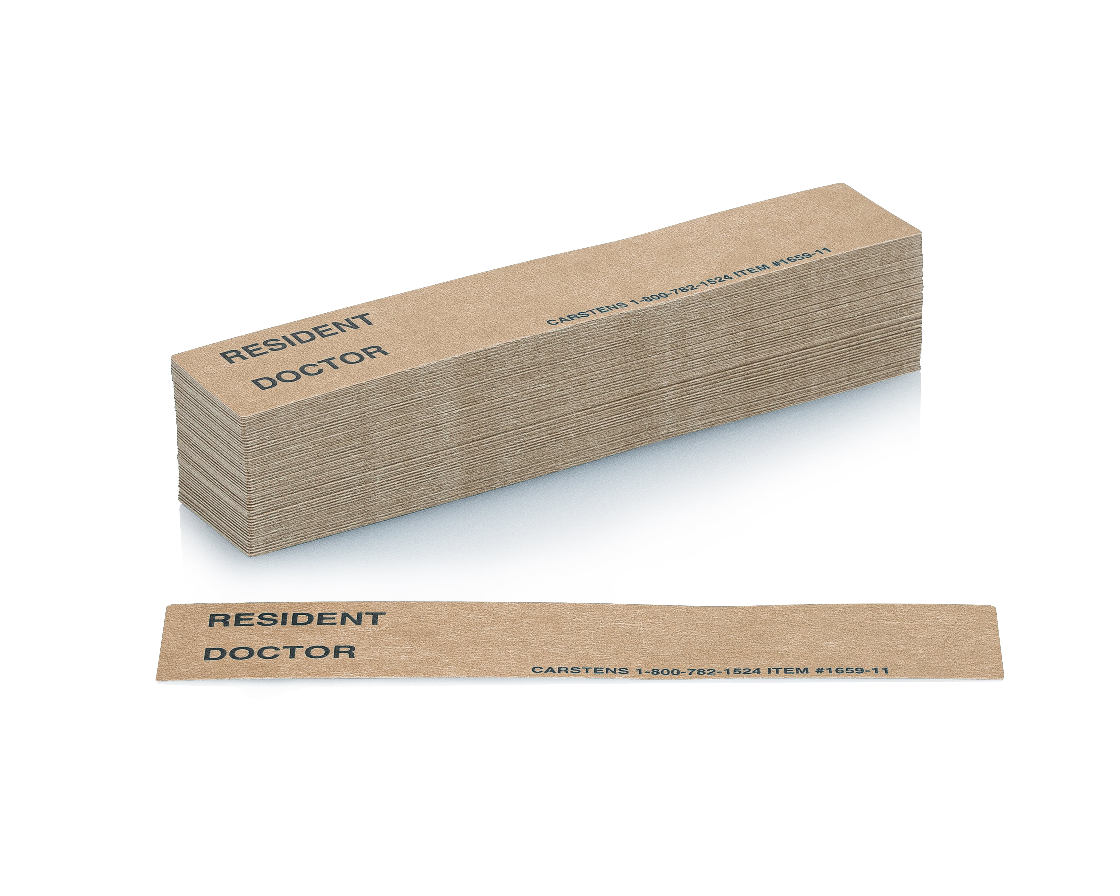 Carstens - Tan Resident / Doctor Preprinted ID Cards for 1.5 – 4” Ring Binder Spines - Pack of 100 (1659-15) - Ideal Medical Record Labels for 3 Ring Binders