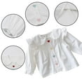 thumbnail image 4 of Esaierrr Baby Toddler Girls Love Embroidery Shirt Cotton Long Sleeved Casual Top 9M - 4Y Girls Lapel Cardigan Shirt Autumn, 4 of 7