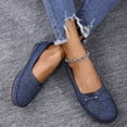 thumbnail image 3 of Loafers for Women Comfortable Wide Toe Box Business Casual Shoes Low Top Slip On Work Shoes Non Slip Walking Flats Blue Size 7, 3 of 8