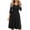 Black, variant on USSUMA Skirts for Women Trendy Summer Women'S Casual Dresses Mid-Sleeve V Neck Casual Solid Color Button Dress with Pocket Beach Maxi Dress Trendy Skirt Breathable Skirt Trekking Black Dress Size-L