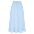 thumbnail image 4 of VBTAPA High Waist Tiered Skirts for Women A-Line Long Skirt Summer Flowy Maxi Skirts Boho Beach Dress Light Blue XXL, 4 of 8