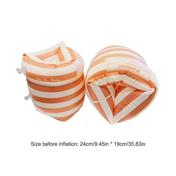 Anillo De Brazo De Natación 1 par de anillos de flotador de brazo, bolsa de aire doble, manga de brazo inflable (raya naranja) Ndcxsfigh Para Estrenar