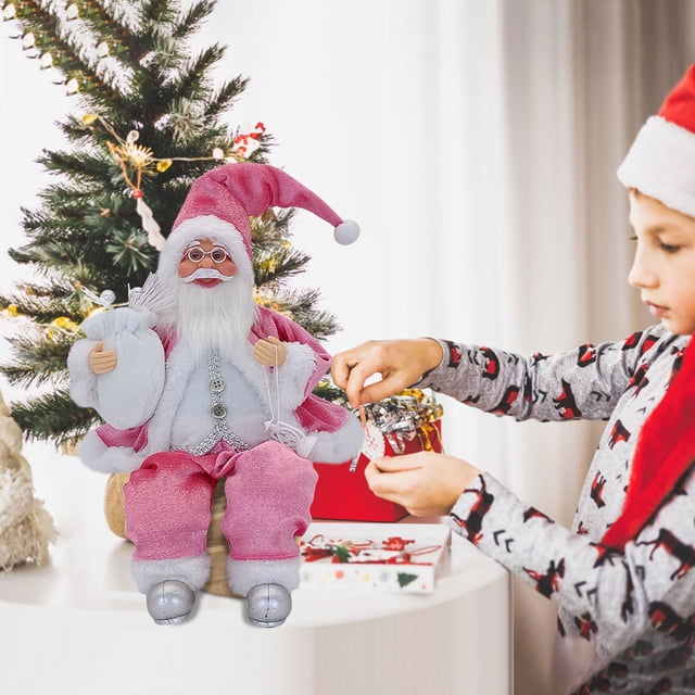 Xihbxyly Muñeco de Papá Noel, Decoración Navideña, Decoración de Mesa Festiva, Perfecto para El Hogar o La Oficina, Adornos para Fiestas Navideñas, Idea de Regalo Encantadora, Tamaño 40 X 18 Cm