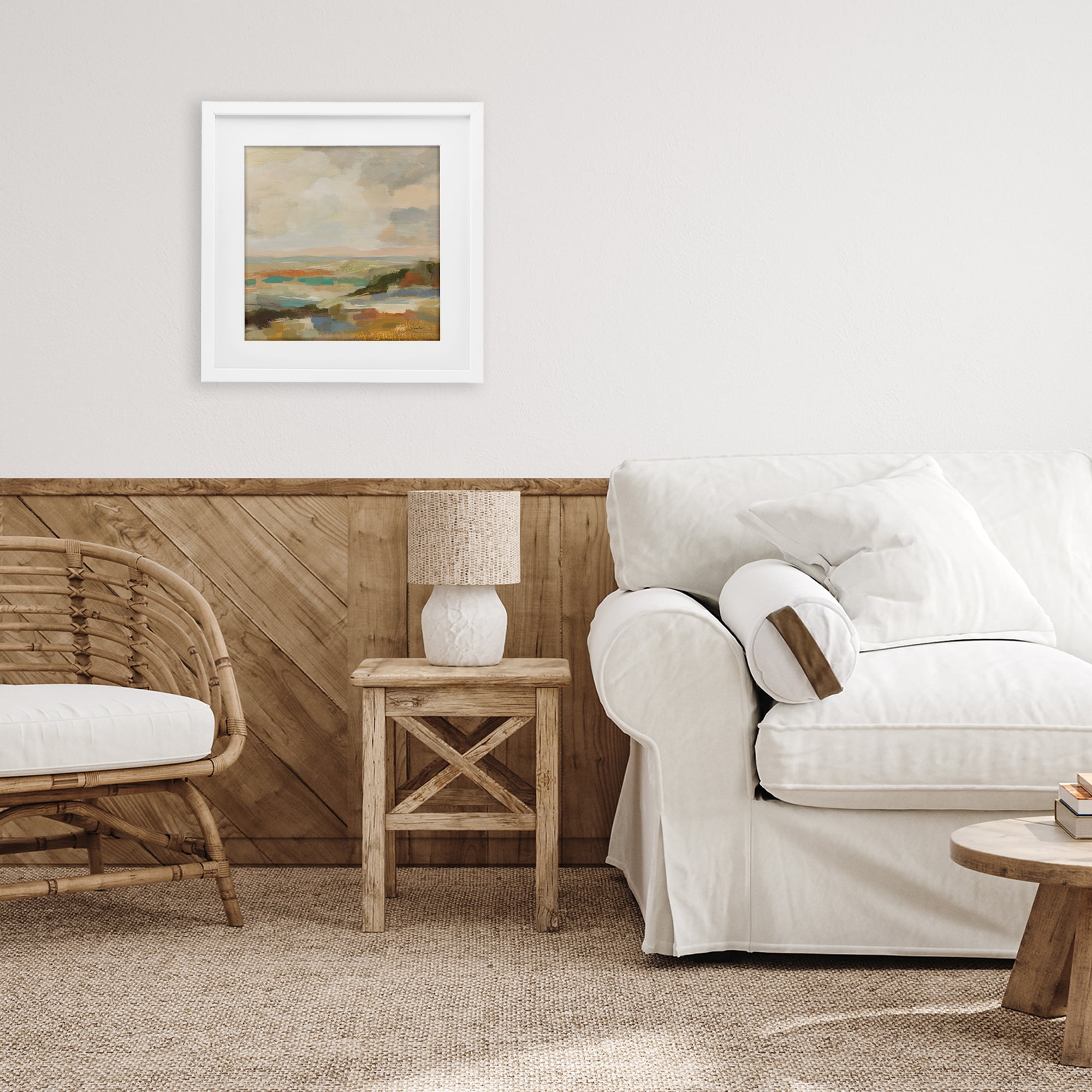 Stupell Industries Muted Harmony Palette White Framed Print Under Glass, design by Silvia Vassileva