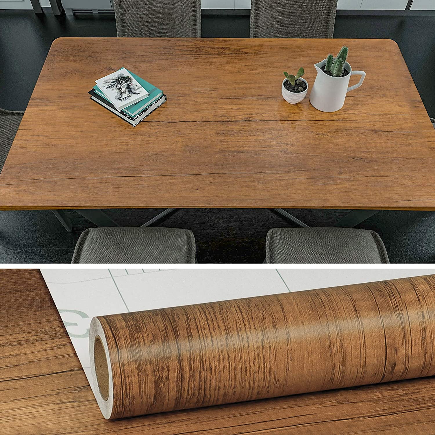 Buy VEELIKE 15.7x354 Brown Wood Wallpaper Peel and Stick Faux Wood