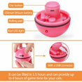 thumbnail image 4 of Juguete interactivo para gatos NQ Bola giratoria 360 grados LED carga USB Rosa, 4 of 5