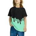 thumbnail image 5 of Jinhomg Kids Casual Summer Tees Boys Girls Cute Color Block Tops Lightweight Comfy Short Sleeve Crew Neck T-Shirts Daily Wear Mint Green 3 Years, 5 of 6
