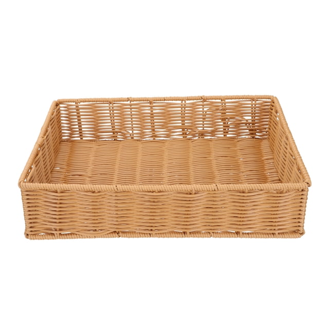 MasteelfCA 1Pc Storage Basket Practical Fruit Basket Rectangular Storage Basket (Brown)