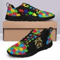 thumbnail image 4 of Autism Shoes Women Men Running Sneakers Autism Awareness Puzzle Print Tennis Walking Shoes Black Size 9, 4 of 5