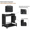 thumbnail image 4 of Spice Rack 2 Tier Metal Standing Kitchen Seasoning Storage Shelf with Hanging Basket Pull Out Countertop Organizer for Counter, Cabinet, Pantry, Bathroom, Bedroom (Black), 4 of 15