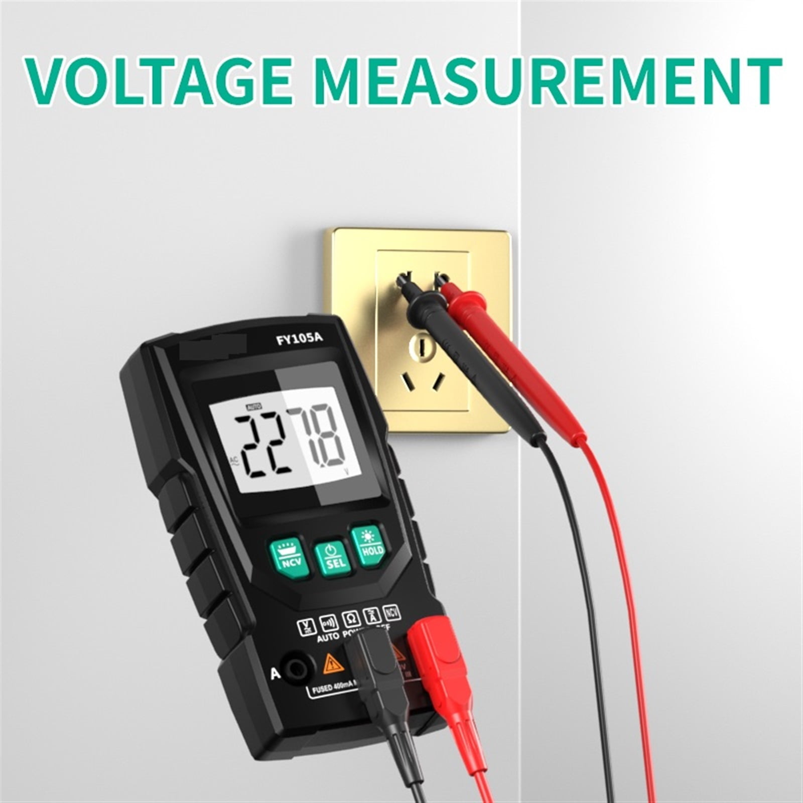 Smart Mini Digital Multimeter Auto-Ranging 4000 Counts AC/DC Voltage Current Tester Portable Ohmmeter Ammeter Voltmeter ,Easy to Operate