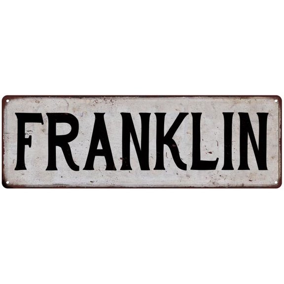 FRANKLIN Vintage Look Rustic Chic Metal Sign 8x24 108240036855