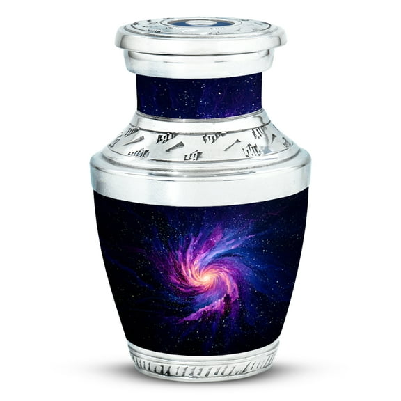 JAGASY Purple Galaxy Urn for Ashes for Women - Miniature Urn for Ashes Adult Male & Female - Funeral Black Urns for Parents - Handmade Keepsake Cremation Urns for Mom & Dad - ( 3 Inch )