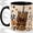 Black, variant on Leopard Tumbler Bow Accent Mug, 11oz Ceramic Coffee Cup for Coffee Fans