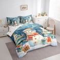 thumbnail image 3 of Homewish Cartoon Snowman Twin Bedding Sets 7-Piece for Preppy Child Kids,Happy Xmas Gifts Bedding Comforter Set Microfiber,Merry Christmas Tree Breathable Sheet Sets,Super Cozy Room Decor,Reversible, 3 of 8