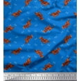 thumbnail image 1 of Soimoi Rayon Fabric Footprint & Dinosaur Animal Decor Fabric Printed Yard 56 Inch Wide, 1 of 1